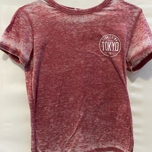 Tokyo red t-shirt from forever 21 in the size medium.